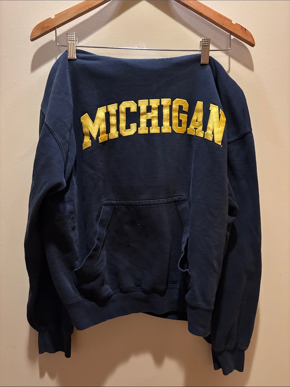 Michigan Navy Sweatshirt with Yellow Arch Logo